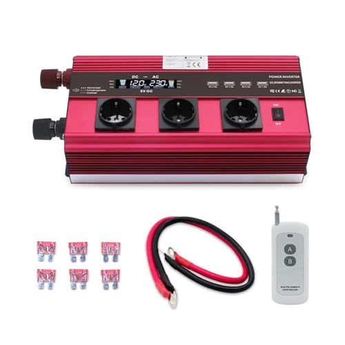 Inversores Corriente Inversor De 12000W 12v 220v Inversor De Coche 3 Enchufe UE LCD Inversor De Potencia Grande Soler AC 220v Inversor Convertidor Inversor Convertidor(12V 220V 60Hz EU)