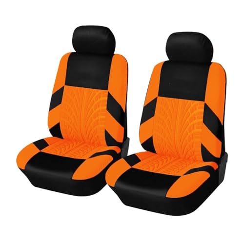 Housse de siège de voiture universelle respirante 2pcs orange confort durable