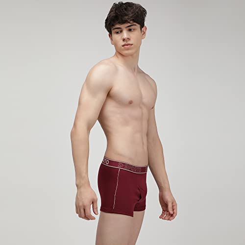Image of sporto Men's Mid-Rise Super Soft & Comfortable Solid Cotton Square Trunks with No-Fold & No-Pinch Elastic Waistband (Combo Pack)