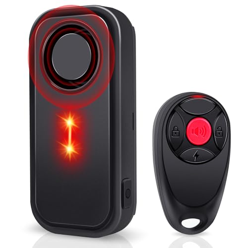 USUPERINK Car Alarm System, 113dB Fake Car Alarm, Motion Alarms for Cars Vehicle Security Alert Automotive Vibration Warning Interior Safety Red LED Light IP66 Waterproof