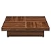 Harper & Bright Designs 39.4'' Square Marble Veneer Coffee Table Sliding Top with Storage for Living Room in Walnut