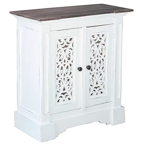 Sunset-Trading-Cottage-Solid-Wood-Accent-Two-Doors-with-Storage-Distressed-WhiteDriftwood-Brown-Fully-Assembled-Cabinet-Whitewash-Raftwood Sunset Trading Cottage Solid Wood Accent Two Doors with Storage Distressed WhiteDriftwood Brown Fully Assembled Cabinet Whitewash Raftwood