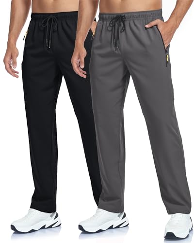 Image of Men's Lightweight Hiking Pants Breathable Quick Dry Fit Waterproof Camping Fishing Running Athletic Active Jogger Pant