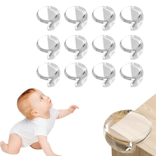 Image of Safe-O-Kid - (Pack of 12) Ball Shaped Baby Safety Corner Guards with Strong 3 M Adhesive- Transparent Extra Safe, BPA Free, Non-Toxic, Elegant,Soft & Safe, Furniture Protectors