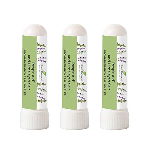 Plant Therapy Respir Aid and Himalayan Salt Aromatherapy Nasal Inhaler 3 pack, Help Clear Congestion, Improve Breathing, Natural Portable Aromatherapy