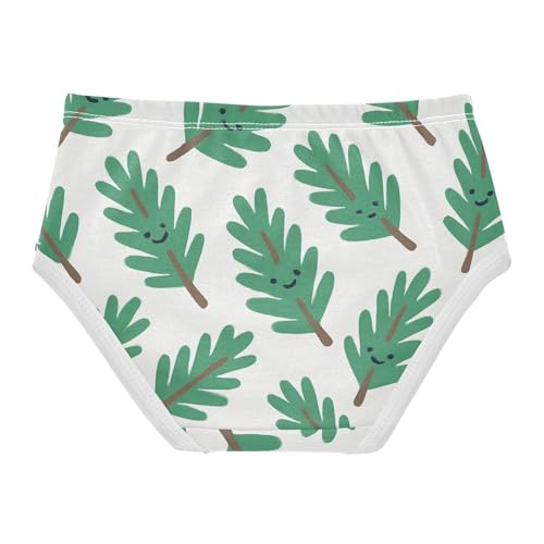 Christmas Pine Branches Pattern Elastic Waistband Girls' Panties Briefs Underwear for Kids in Sizes 2T,3T, 4T, 5T, 6Y and 8Y2