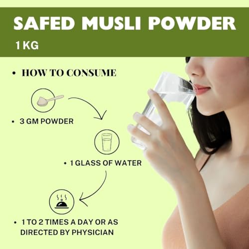 Image of Herbal Hills Safed Musli Powder 1 kg Single Pack