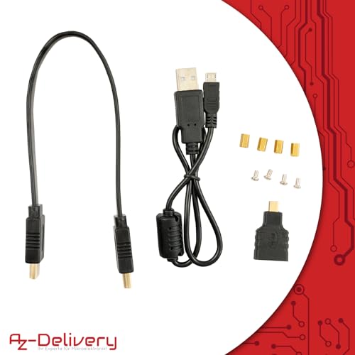 AZDelivery RPI Touch Display 7-calowy pojemnościowy - ekran dotykowy 7", mini wyświetlacz HDMI, Raspberry Pi 7-calowy wyświetlacz HDMI, kompatybilny z Raspberry Pi