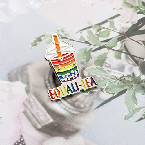 WSNANG Equalitea Rainbow Milk Tea Enamel Pin Gay Pride LGBT Gift Gay Pride Support Gift3