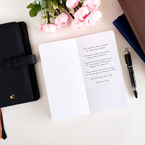 Image of NEORAH - PETITE Ruled Notebook SOFT COVER | Organiser REFILL | Ruled Journal | 110 GSM | 160 pages (Size 21 cm x 10.5 cm) notebook, Journaling Writing Note Taking Diary, Travellers Notebook - LAVENDER