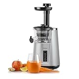 Omega Juicer Cold Press 365 Vertical 65 RPM Extractor compacto de masticaje lento para frutas y verduras con taladro de 3 etapas y recipiente sin BPA, 150 W, color plateado Omega Juicer Cold Press 365 Vertical 65 RPM Extractor compacto de masticaje lento para frutas y verduras con taladro de 3 etapas y recipiente sin BPA, 150 W, color plateado