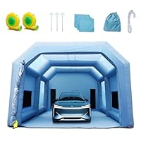 VEVOR Tragbares Aufblasbares Farbzelt für Sprühmalerei 1100 + 950 W, 10 x 6 x 4 m Sprühschutz Farbkabine für DIY-Projekte, Hobby-Farbautomaten-Werkzeug, Blau 210D Oxford-Gewebe Auto Lackierkabine