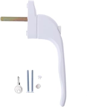 Window Handles, White Universal Key Locking for Double Glazing/Security Switch/Aluminum Alloy Sliding Door Turning Handle