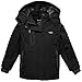 Wantdo Giacca da Sci Montagna Invernale Parka da Neve Caldo con Cappuccio Cappotto da Snowboard Giubbotto Impermeabile Bambina Nero 128-134