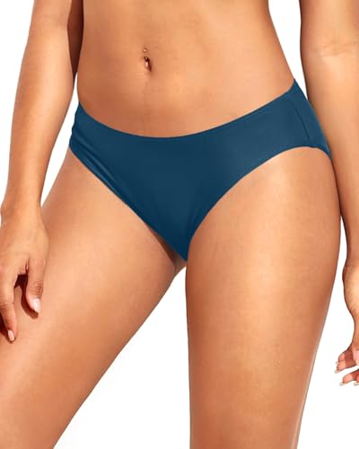 Image of Women Bikini Bottom Full Coverage Bathing Suit Bottoms Swimsuit Bottom | Low Waist Design, Side Strap Cutout, Full Rear Coverage, Secure Fit, Soft Breathable Fabric