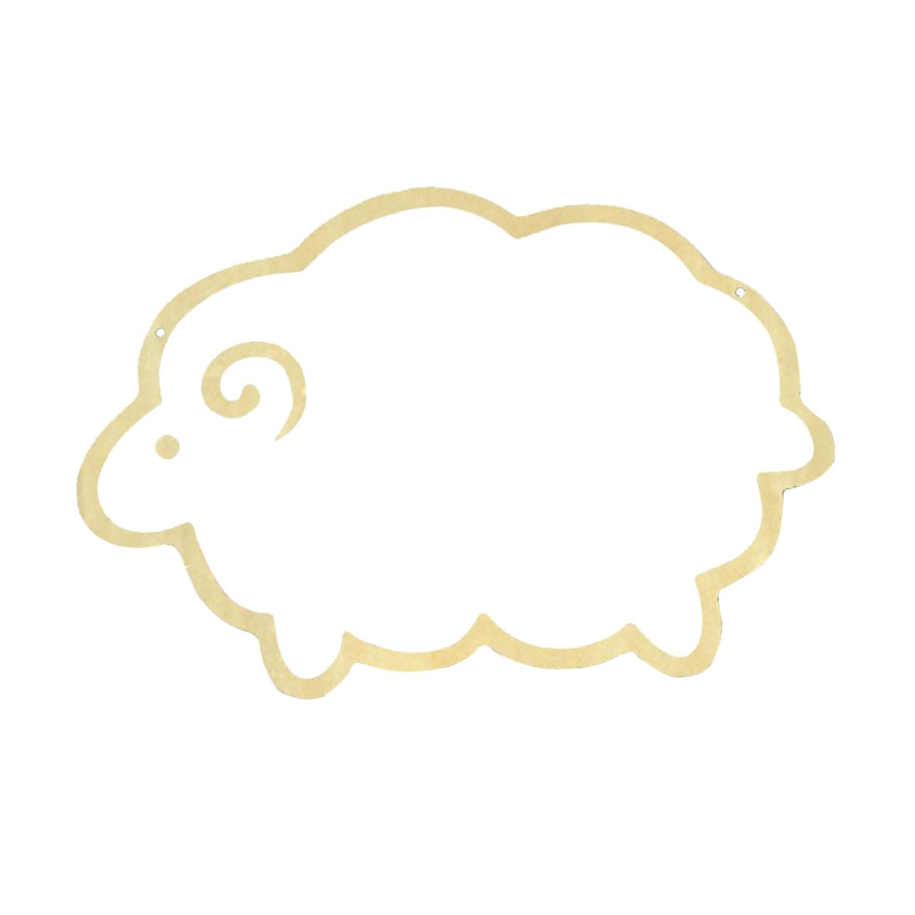 Acrylic Hanging Wall Mirror with Wooden Frame Sheep Shape Safe Non-Glass Nursery Bathroom Decor Lightweight Reflective Surface Easy
