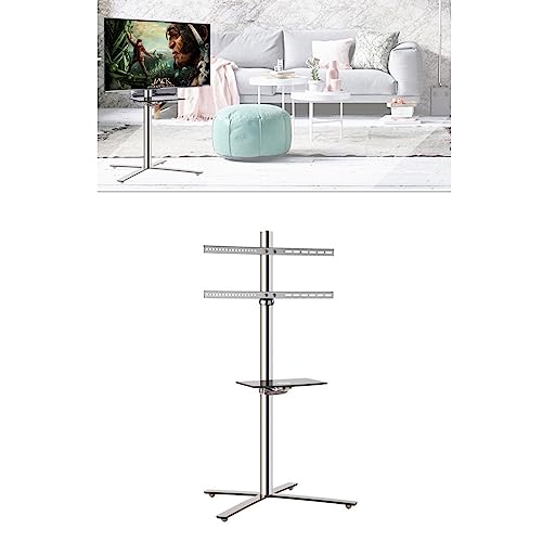 Soporte de piso para TV de 32-60 pulgadas acero inoxidable miniatura 1