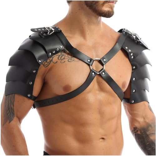 Limmion Harness Männer Leder Herren Body Sexy Unterwäsche für Mann, Leder Dessous für Sex Brustgeschirr, Soldat Rüstung Harness Punk Gothic...