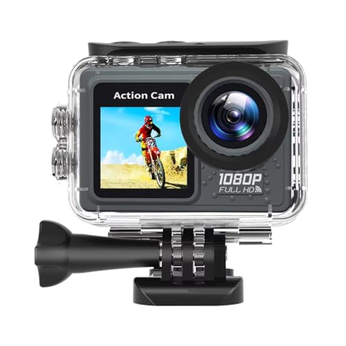 Akfldms Cámara de Acción WiFi, Resistente Al Agua hasta 30 M, Videocámara Deportiva con Gran Angular de 120° y Kit de Accesorios.