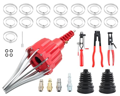 DTNESS Upgraded Universal Pneumatic CV Joint Boot Installation Tool w/ 2X CV Boot & 3X Pliers 45x Automotive CV Axle Removal Tool Kit CV Boot Expander Rod Spreader for Audi BMW Mercedes UTV ATV