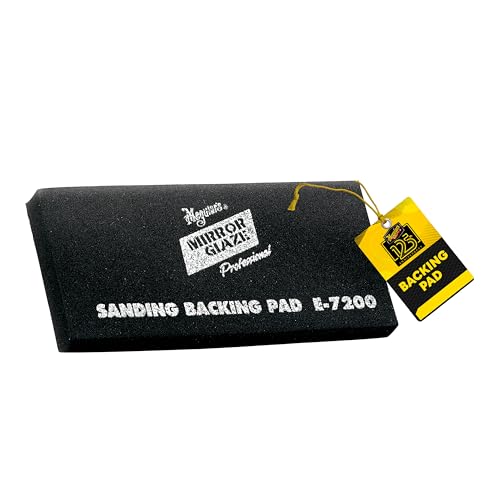 Meguiar's Professional High-Tech Backing Pad E7200 - Backing Pad for use with Automotive Sandpaper for Professional Sanding, Wrap Sand Paper Around Backing Pad for Consistent Sanding, 1 Backing Pad