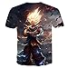 Jyuesi Robusto Hombre Cartoon Anime Estampado Verano Camiseta Dragon Ball Z Goku...