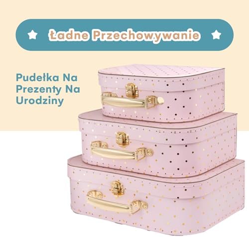 Jewelkeeper - Pappkoffer, Satz von 3 - Nesting Lagerung Geschenk-Boxen für Geburtstag Hochzeit Weihnachten Kinderzimmer Büro Dekoration zeigt Spielzeug Fotos - Baby Blau Pastell Design' / Amazon: 'Jewelkeeper - Kartonowe walizki, zestaw 3 - do