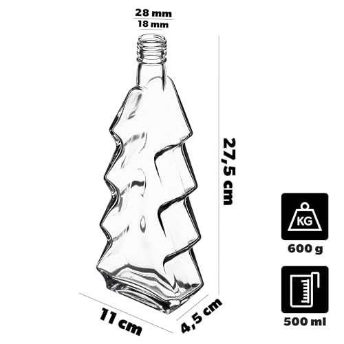 KADAX 5er Set Glasflaschen 500ml mit Schraubverschluss – Leere Flaschen zum Befüllen für Saft, Likör, Öl, Essig & Sirup… – Ansicht 3