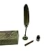 GC QUILL Feather Quill Pen Set- 100% Hand Craft - Golden Calligraphy Pen Holder Hand Carved Dip Pen Stem Best Antique Executive Gift