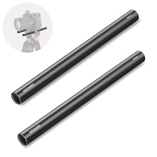 NEEWER 15mm Stange (8/20cm lang, 2er Pack), Aluminiumlegierung ausziehbare 15mm Verlängerungsstangen für 15mm LWS Rod Schienensystem Schulter Rig Video Rig Grundplatte, SR022