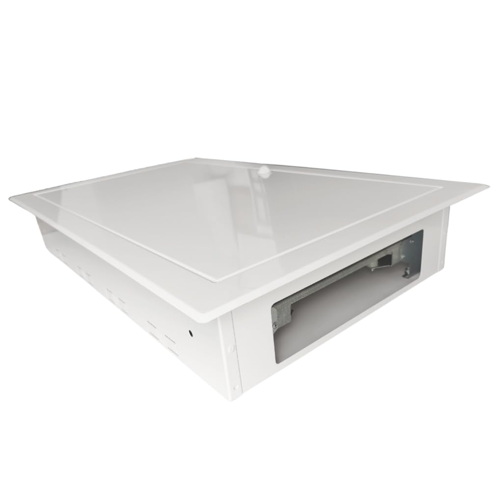 Doktorvolt Caja de distribución empotrada, caja de fusibles, armario de distribución, carcasa de metal, distribuidor empotrado, 72 módulos, 4 filas con puerta, color blanco, IP30 IK07 para instalación