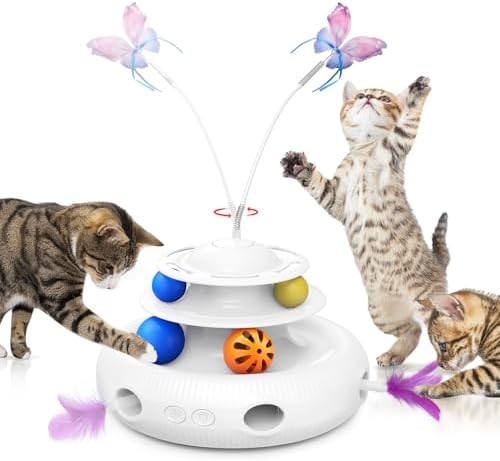 AIDIAM Cat Toys, 4-in-1 Rechargeable Automatic Interactive Cat To...