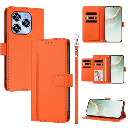�X�}�z�P�[�X �Ή��@�� for Oukitel C50 �X�}�z�P�[�X�y�E�H���b�g�f�U�C�� �f���A���J�[�h�X���b�g �L���b�V�� �t���b�v���X�^���h �����h�~�zOrange