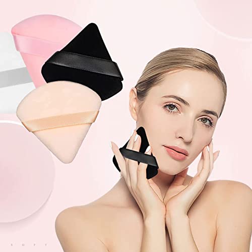 Lricxfang 15 Pcs Triangle Powder Puff, Puffs For Face Makeup Pure Cotton Puff Soft Velour Loose Mineral Body Cosmetic Foundation - Wet & Dry Beauty Tools #TOP3