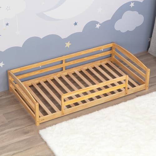 Ocodile Twin Floor Bed with Rails