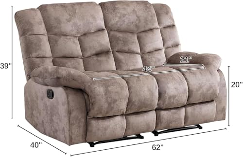 Sillón reclinable moderno marrón extra ancho miniatura 2