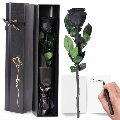 Trends by Twins® Rosa stabilizzata, Regalo Donna Compleanno, Rosa eterna, Regalo Amica Compleanno, Regali Donna, Anniversario Fidanzamento, Regali per lei Fidanzata, Fiori stabilizzati, Ti Amo.