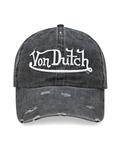Image of Von Dutch Men & Womens Baseball Caps - Breathable Adjustable Snapback Soft Cotton Canvas Curved Brim Vintage Hat
