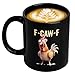 KQDRAVINE Lustige H&uuml;hner Tasse F-CAW-F 350ml &ndash; Keramik Kaffeetasse mit Humor Spruch f&uuml;r B&uuml;ro und Alltag Sp&uuml;lmaschinen und Mikrowellengeeignet mit Bequemem Henkel
