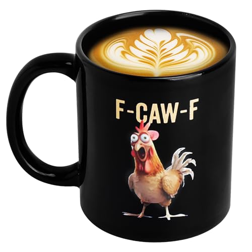 KQDRAVINE Tasse Poule Drôle F-CAW-F 350 ml – Tasse Café en Céramique avec Message Humour pour Bureau et Usage Quotidien Compatible Lave Vaisselle et Micro...