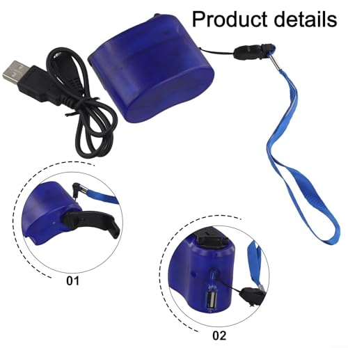 Generador manual USB portátil con cable para cargar miniatura 4