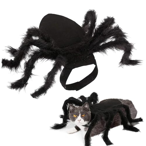 JIEBWCHA Disfraz de araña para perros | Simulación Trajes divertidos Accesorios para fiestas de cosplay - Disfraz de cosplay de Halloween espectacular para perros pequeños y medianos, conejos