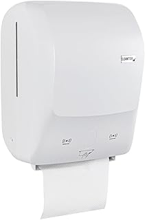Restaurantware Clean Tek Professional 12.1 x 8.9 x 15.6 Inch Automatic Paper Towel Dispenser 1 Touchless Paper Dispenser - Rolls Sold Separately Auto-Cut White Plastic Towel Dispenser Mountable