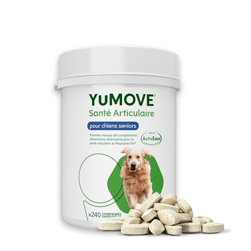 YuMOVE Arthrose Chien Senior 8+ Ans - 240 Comprimés - 170mg par Comprimé Brevet en Instance ActivEase Moule Verte Chien - Glucosamine Chondroïtine Chien pour Mobilité - Complément Articulation Senior