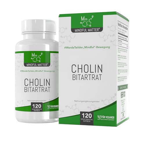 MM Cholin | 120 Vegane Kapseln Choline Hochdosiert | 700mg Cholin Extrakt pro Portion - Cholin-Bitartrat Choline Supplement | Gentechnik-, Gluten-, & Allergenfrei | Hergestellt in Großbritannien