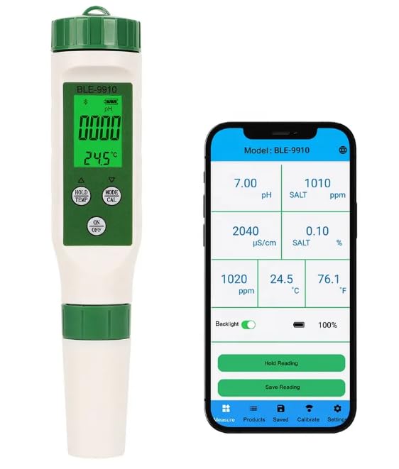 BLE-9910 6 in 1 pH/tds(ppm) /Temp/EC/orp/Salinity Meter ORP Tester