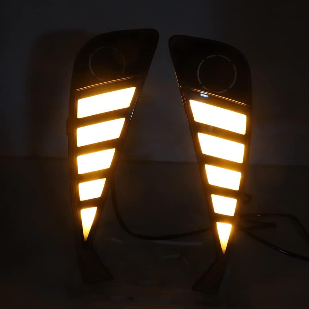 LED Front Bumper Fog Light Fit For 2020 2021 2022 Toyota CHR DRL Daytime Running Light With Amber Turn Signal Light Daylight Accessories