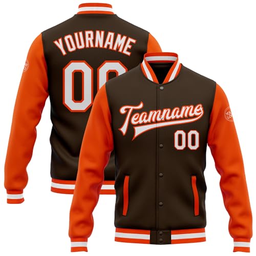 Custom Men Baseball Jacket Cotton Blend Varsity Letterman Jackets Unisex Coats Personalized Stitched Name Number