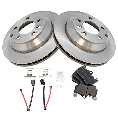 Image of TRQ Rear Brake Pad and Rotor Set Semi Metallic Vented Rotors 330mm Diameter