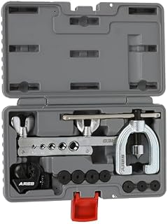 ARES 18019 - Double Flaring Tool Set with Extra Adapters- Use on Copper, Aluminum, Soft Steel Brake Line and Brass Tubing - Includes Mini Tubing Cutter and Storage Case